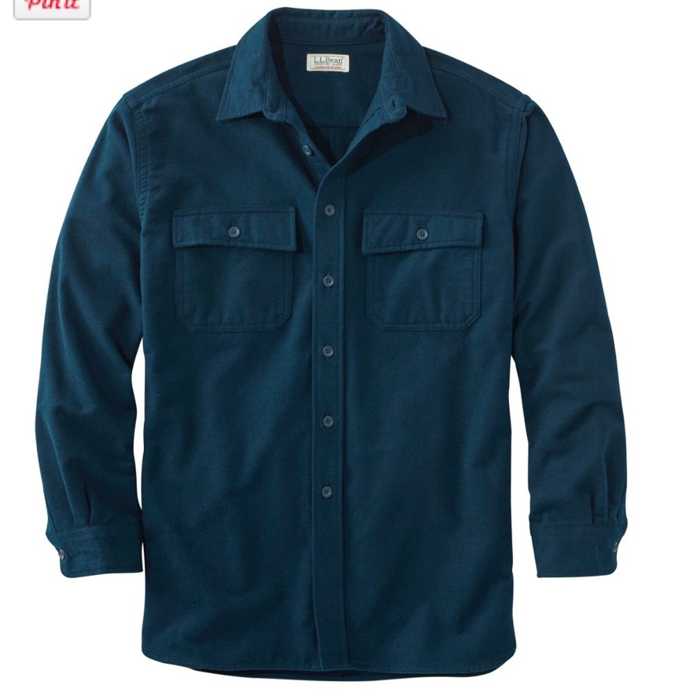 L.L.Bean Men’s Chamois Shirt Size Large Navy